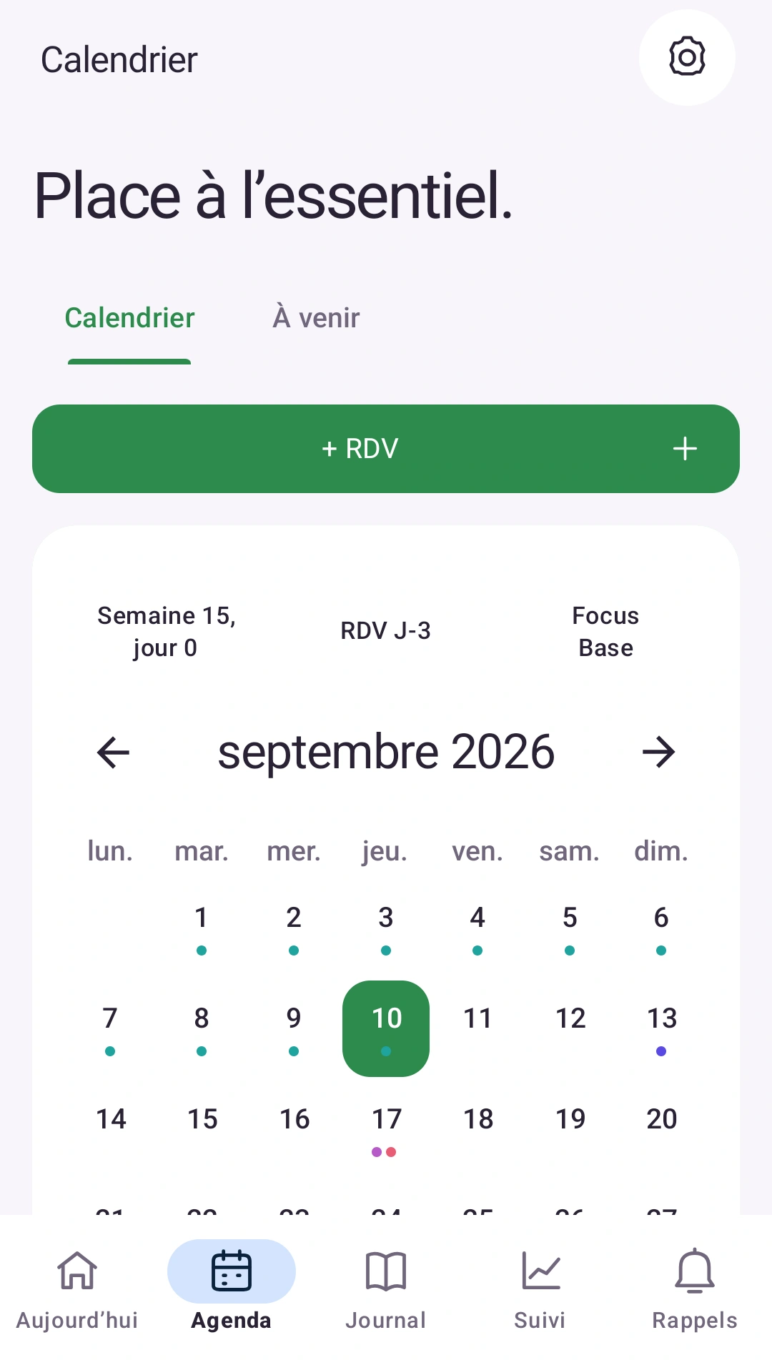 Les prochains moments comptent — Rendez-vous et dates dans un même calendrier