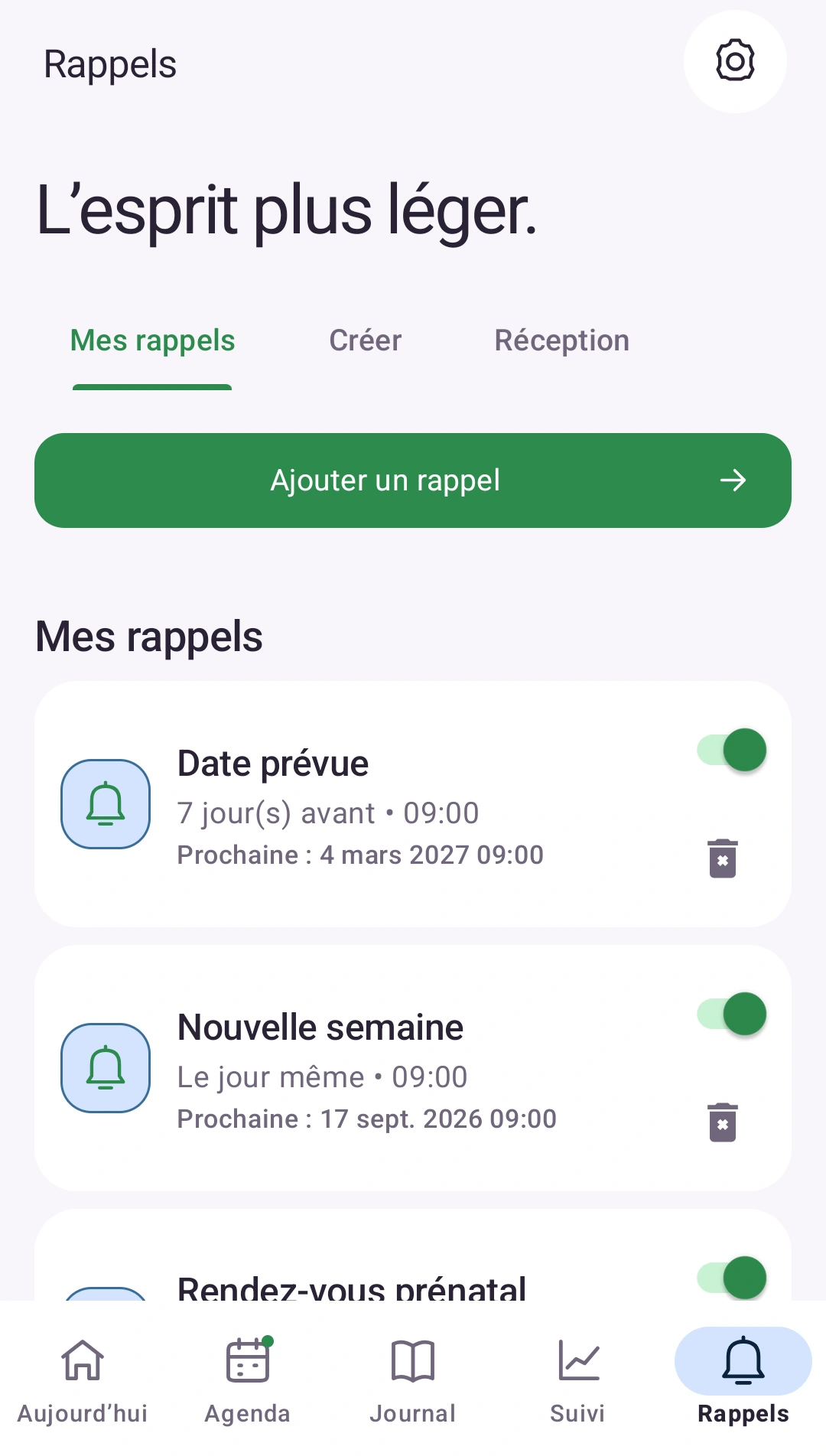 Pensez à l’essentiel — Des rappels personnels, à votre rythme