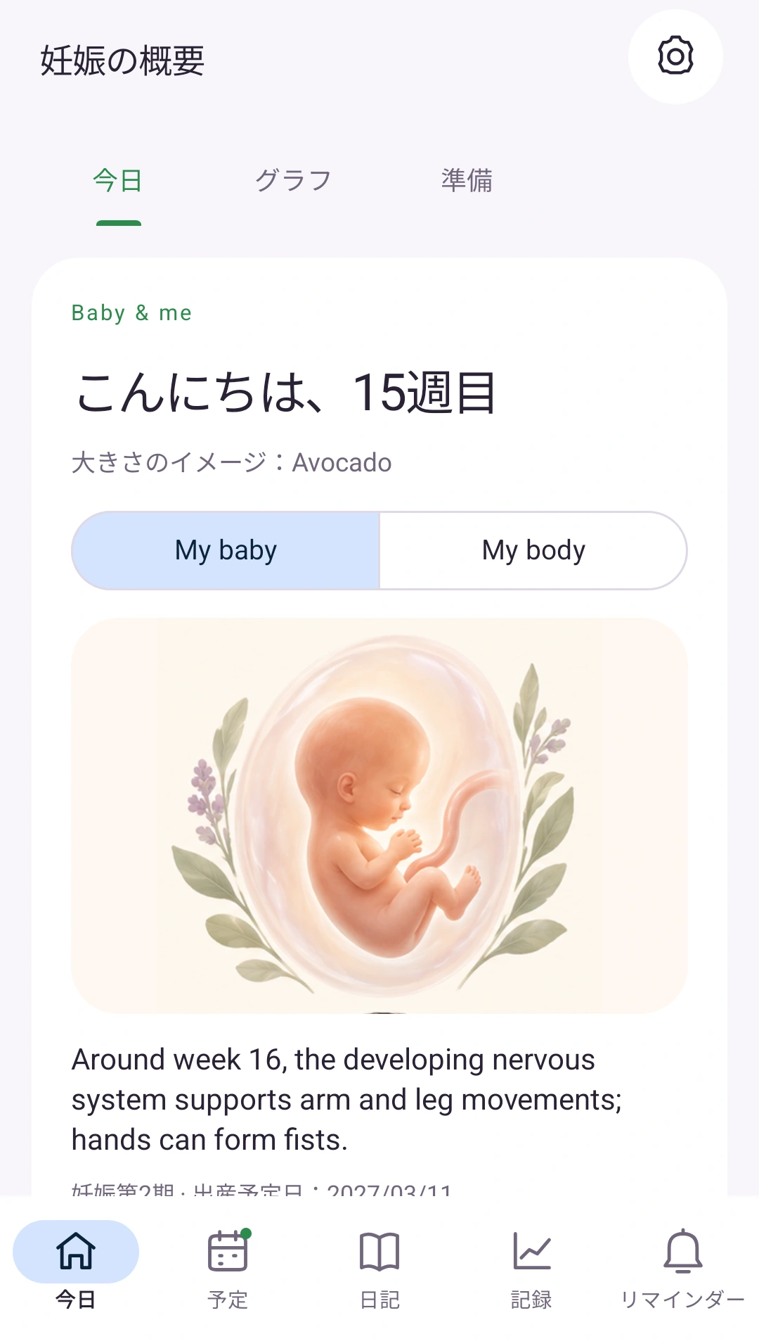 今の妊娠をひと目で