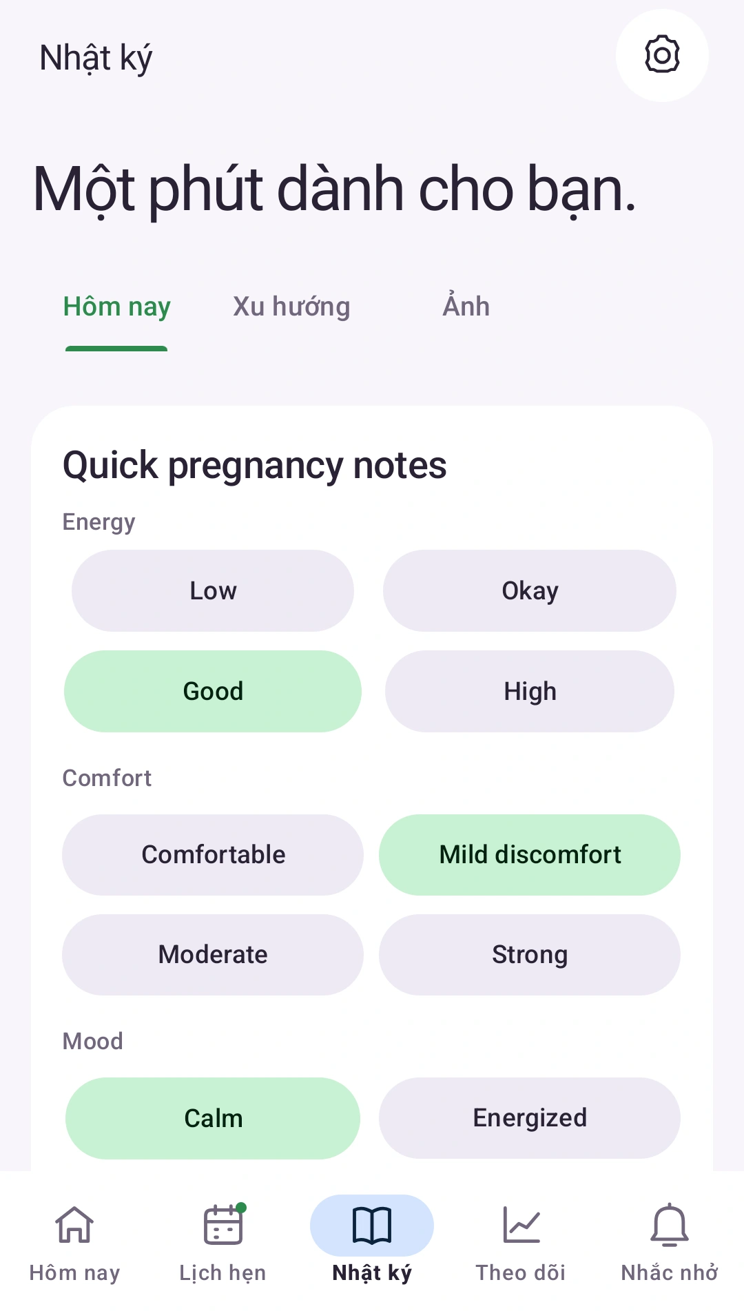 Một khoảnh khắc cho riêng mình — Nhật ký cho điều quan trọng mỗi ngày