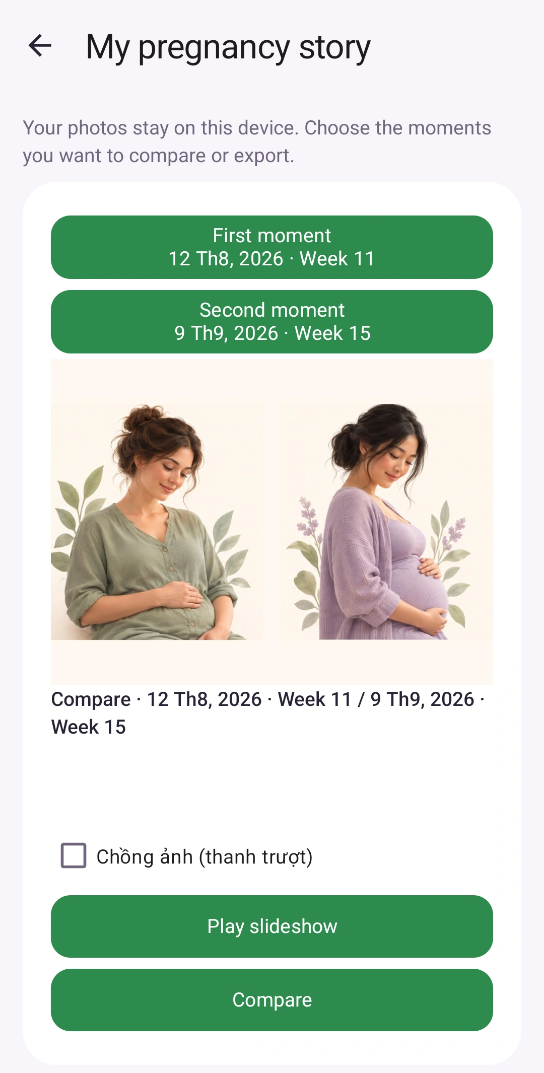 Giữ lại những khoảnh khắc nhỏ — So sánh ảnh và xem lại kỷ niệm