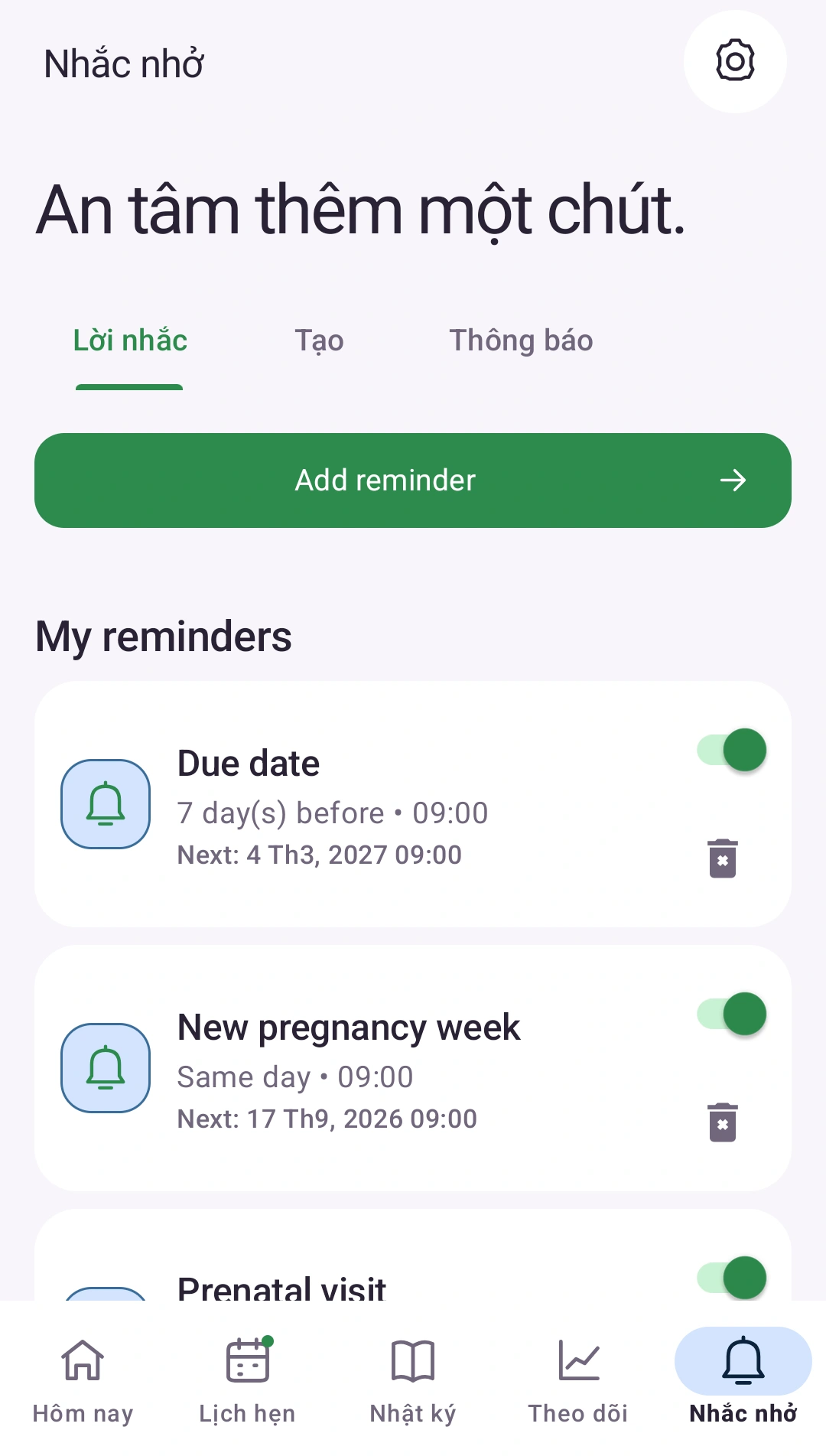 Nhớ những điều quan trọng — Lời nhắc cá nhân theo nhịp sống của bạn